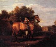 Henry Walton A Gentleman,Said to Be mr Richard Bendyshe with his Favorite Hunter in a Landscape oil painting reproduction